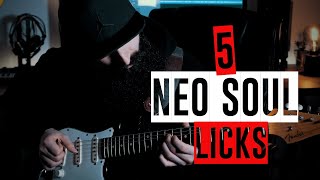 5 R&B Neo Soul Guitar Licks (With TABS) - Neo Soul Guitar Solo Lesson