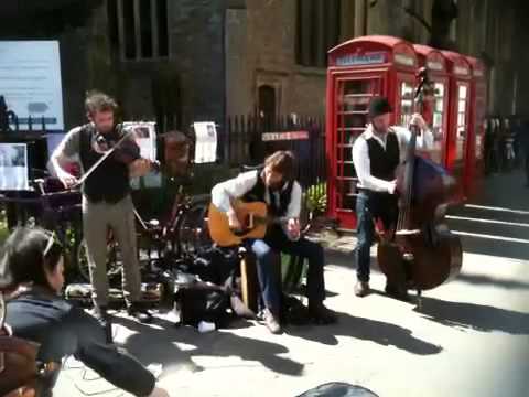The John Langan Band busking in Cambridge 20/04/13