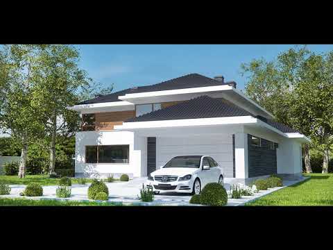 4. Wizualizacja projektu domu piętrowego w Dąbrówce Ług, gm. Skórzec.