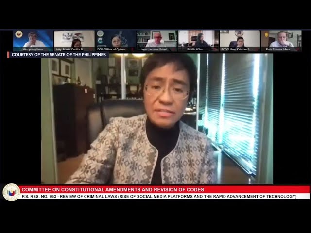 Maria Ressa to Senate: Make law holding social media giants liable for lies spread