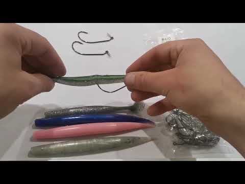 Bass Fishing - rigging an Evo Bass Lure on a weedless hook.