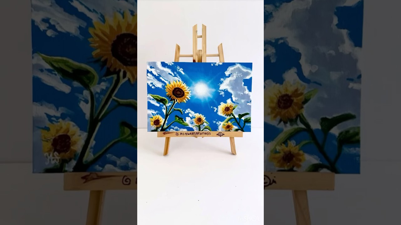 Sunflower painting/Easy acrylic painting for beginners/#youtubeshorts #shorts #acrylicpainting #art