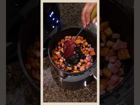 Air Fryer Potato & Ham Bowl with a Jammy Egg #easyrecipes #yes #comfortfood #yummy