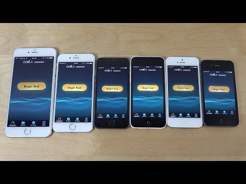 iOS 9 Beta: iPhone 6 Plus vs. iPhone 6 vs. iPhone 5S/5C/5 vs. iPhone 4S - Internet Speed Test! (4K)