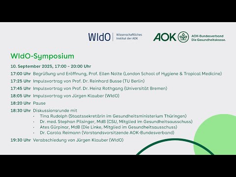 WIdO-Symposium: Versorgungsqualität im deutschen Gesundheitswesen
