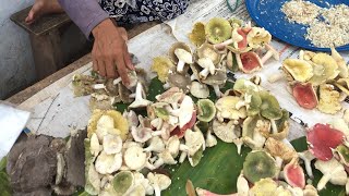 preview picture of video 'Laos Market - Wild mushrooms and bamboo shoots'