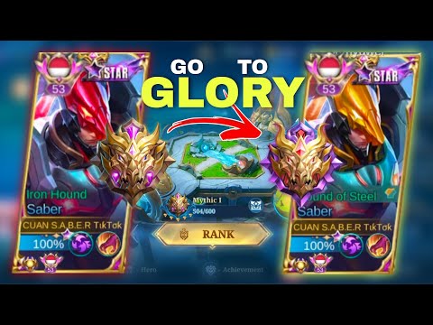 TOP 1 SABER SOLO RANK GO TO GLORY 2023, SPESIAL SABER IRON OF STEEL | #mobilelegends