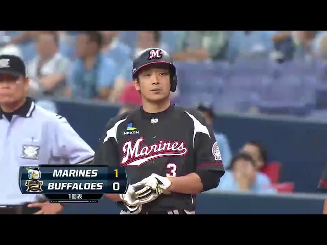 【1回表】マリーンズ・サブローが技ありの先制タイムリー!! バファローズ・金子千尋の立ち上がりを攻める!! 2014/8/2 Bs-M
