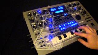 Circuit Bent all Blue LED Roland MC-505 demo