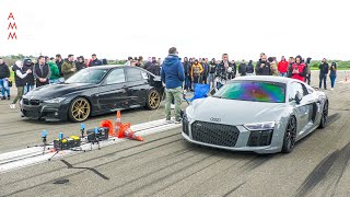 1111HP Audi R8 V10+ TWIN TURBO vs 1008HP BMW 340i