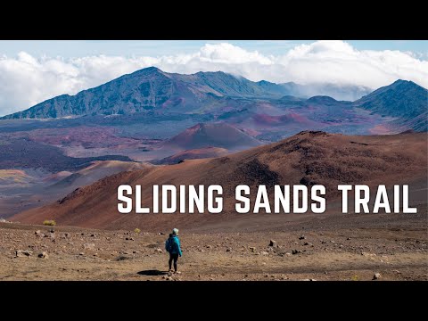 マウイ島の息を呑むようなハイキング : ハレアカラ国立公園のクレーターを横切るスライディング サンド トレイル