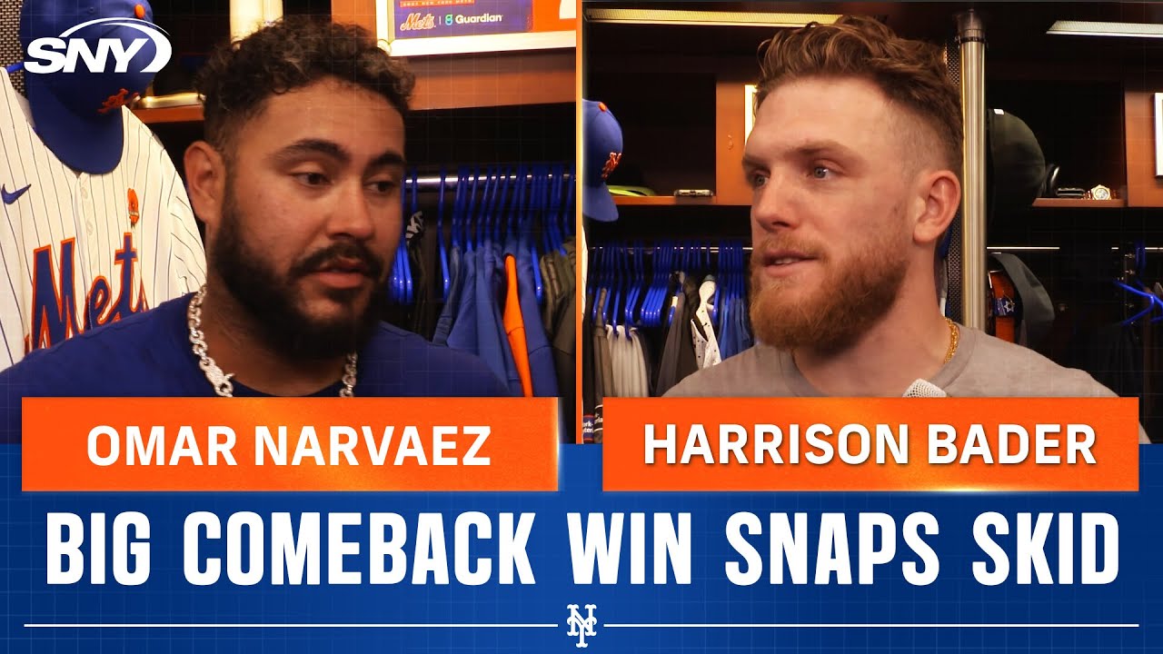 Omar Narvaez and Harrison Bader talk 'huge' Mets come-from-behind win | SNY