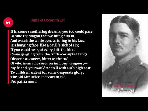 Dulce et Decorum Est by Wilfred Owen. Poem. Lyrics.