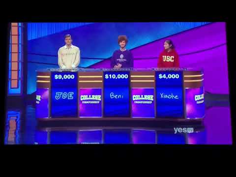 Double Jeopardy, College Championship 2020 Day 4 - $5,000 WAGER on the 2nd Daily Double (4/9/20)