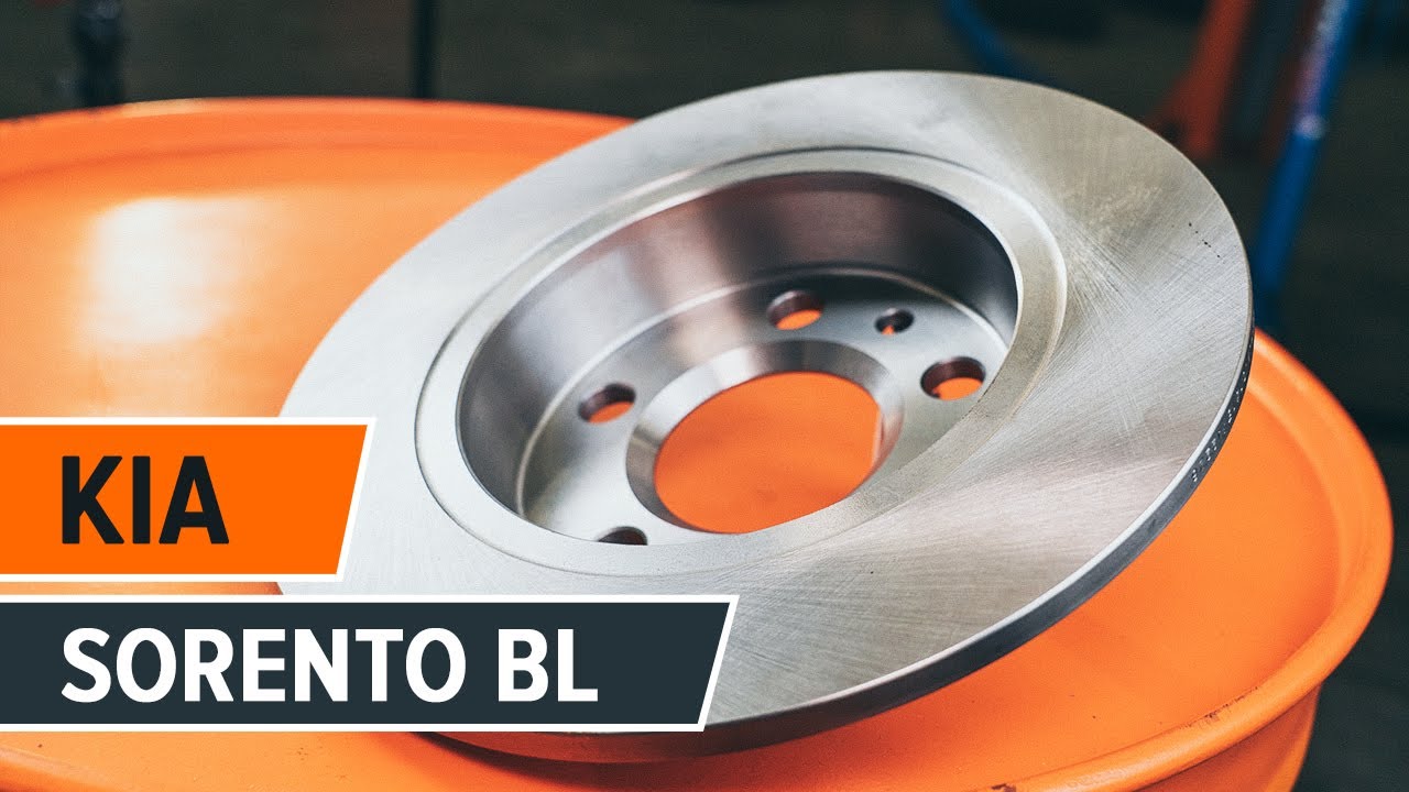 Como mudar discos de travão da parte dianteira em KIA Sorento JC - guia de substituição
