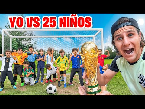 WE PLAYED A FOOTBALL MATCH AGAINST 25 KIDS! *mini-world cup*