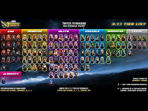 3.7.0 Tier List Stream! - MARVEL Strike Force - MSF