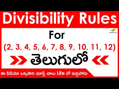 Divisibility Rules in Telugu | Rules for (2 to 12) | Concept and Tricks