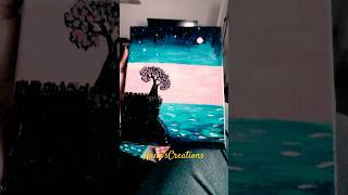 2024 Beginner Painting Aurora Pink Night #shortfeed #trending #art #painting #aurora #love #reels