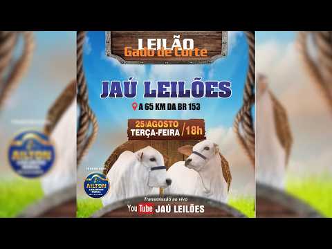 LEILÃO GADO DE CORTE  - JAU LEILÕES  - JAU DO TOCANTINS  - 25 / 08 / 2026