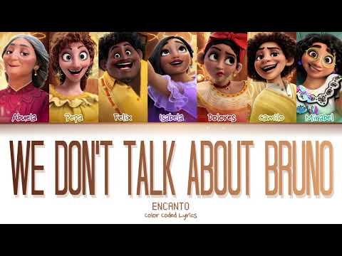"WE DON'T TALK ABOUT BRUNO" from:ENCANTO Color Coded Lyrics