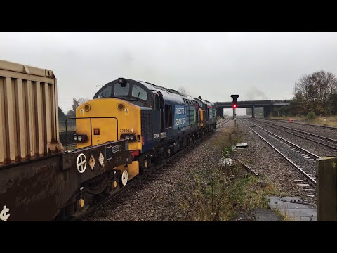 (HD) DRS class 37s 37606  37605 growl away form Hatfield and stainforth immingnham to a Carlisle