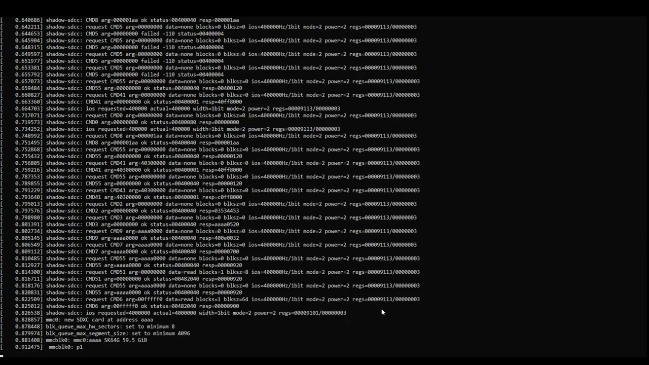 Video of the modem booting
