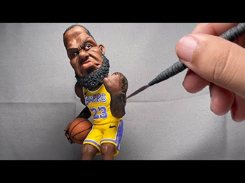 Sculpting LeBron James handmade from polymer clay #Shorts