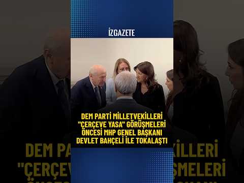 DEM Parti milletvekilleri "çerçeve yasa" görüşmeleri öncesi Devlet Bahçeli ile tokalaştı #tbmm