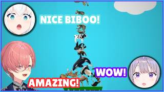 Fubuki and Biboo Showing Their Gaming Skill in Lui's【Animal Tower Tournament】