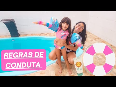SOPHIA APRENDE AS REGRAS DE CONDUTA PARA CRIANÇAS NA PISCINA