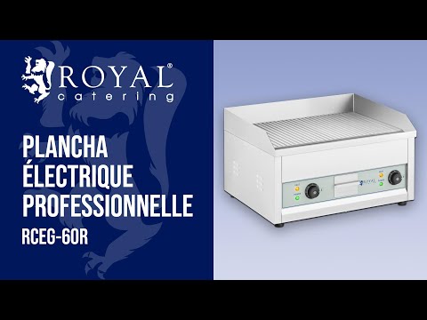 Vidéo - Plancha électrique professionnelle - Double - 600 x 400 mm - Royal Catering - 2 x 2 500 W