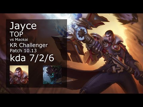 Jayce Top vs Maokai - KR Challenger 7/2/6 Patch 10.13 Gameplay // [롤] 제이스 vs 마오카이 탑