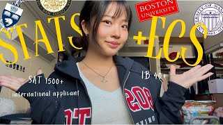 STATS & EXTRACURRICULARS of a realistic international applicant | how i got into BU, UCSD, and more