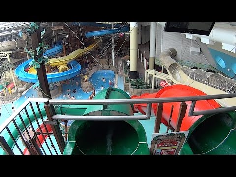 Green Duelling Dragon Water Slide at Sandcastle Waterpark