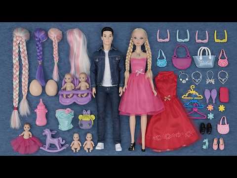10 Minutes Satisfying with Unboxing Barbie Family Playset, Doll Dressup Set Toys ASMR | Review Toys