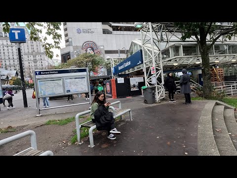 Centro de Vancouver BC Canadá - Distrito Comercial (caminhando até a Expo Line - Estação Burrard)