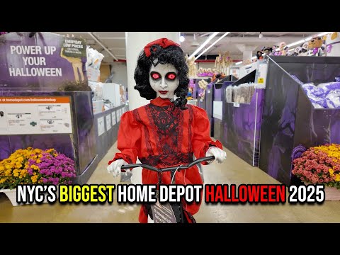 NYC's BIGGEST Home Depot Halloween NEW Decor 2025 Store Walkthrough & Best Halloween Animatronics