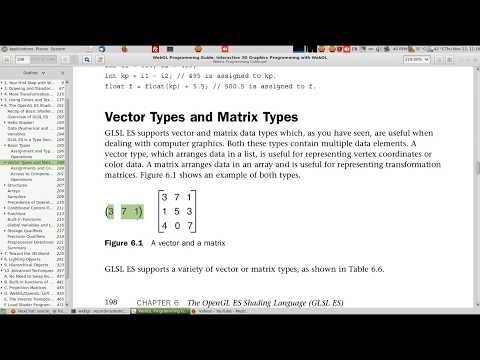 webgl programming guide 6.3 The OpenGL ES Shading Language GLSL ES Vector & Matrix Types المصفوفات