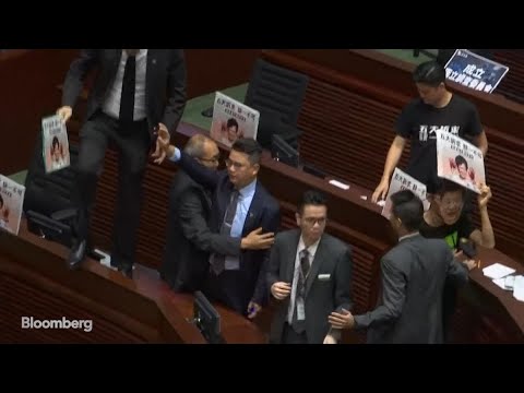 Protesters Shout Down Hong Kong's Carrie Lam During Speech