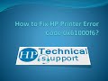 Step by step to Fix HP Printer Error 0x61000f6