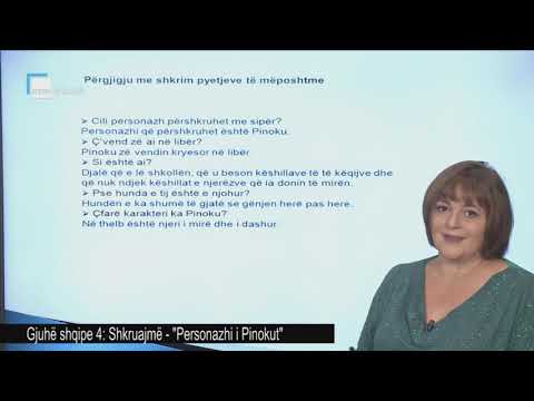 Gjuhë shqipe 4 - Shkruajmë: Personazhi i Pinokut