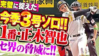 【セ界の脅威となる】正木智也『真っ直ぐを完璧に捉えた今季3号ソロ!! 貴重な追加点をもぎ取る!!』