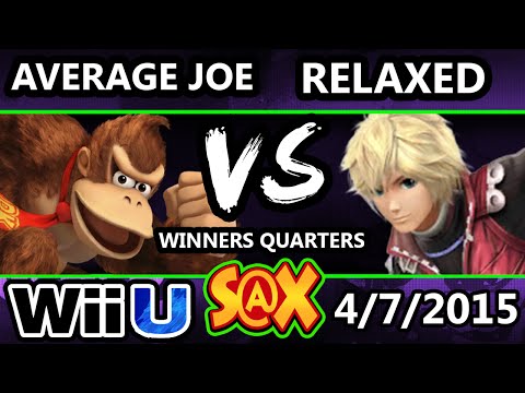 S@X - Relaxed (Shulk) Vs. Average Joe (Donkey Kong) SSB4 Tournament - Smash Wii U - Smash 4