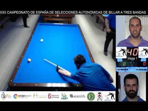 Final XXII Campeonato de Selecciones Autonómicas billar 3 bandas. Cataluña-Madrid Mesa 1