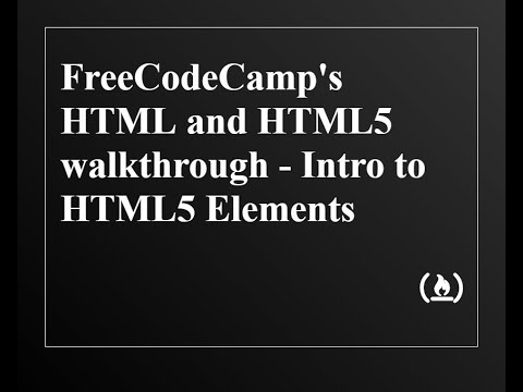 Freecodecamp Basic Html And Html5 Walkthrough Intro To Html5 Elements
