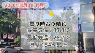 2026年8月31日（月） 台北の天気と服装｜#台北 #天気 #服装 #8月