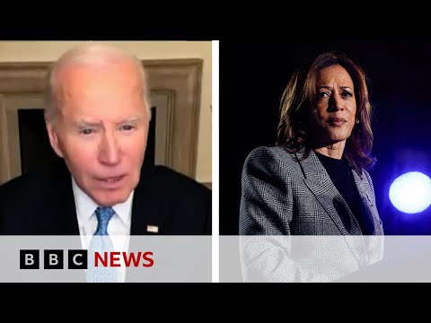 Video | Row erupts as President Biden appears to call Donald Trump supporters 'garbage' | BBC News