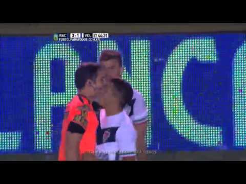 Expulsado Grillo. Racing 3 - Vélez 1. Fecha 15. Primera División 2015. FPT.