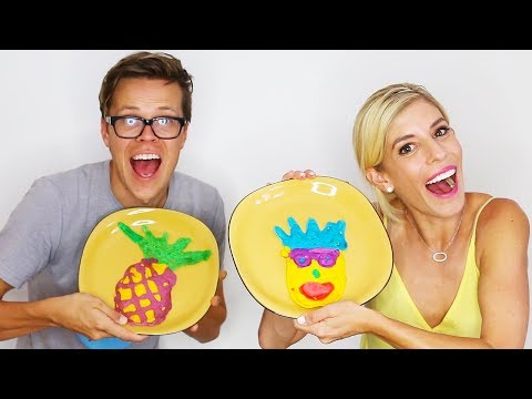 DIY PANCAKE ART CHALLENGE! WE DREW EACH OTHER! (Day 230)